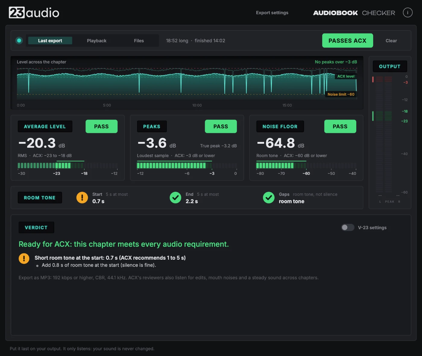 Audiobook Checker with every ACX audio check passing